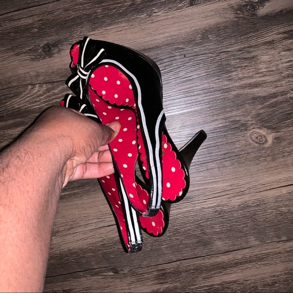 Moschino Slingback Peep toe Platform Heels In Black Size 8 - Picture 8 of 12